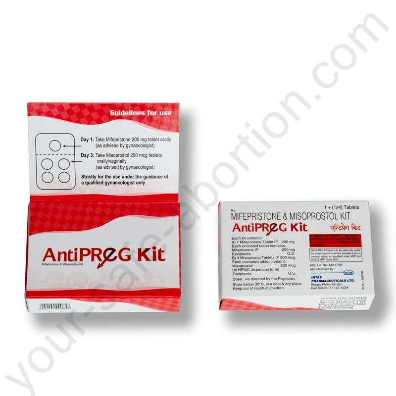 Buy AntiPREG Kit for medical abortion: Mifepristone 200mg+Misoprostol 800mcg