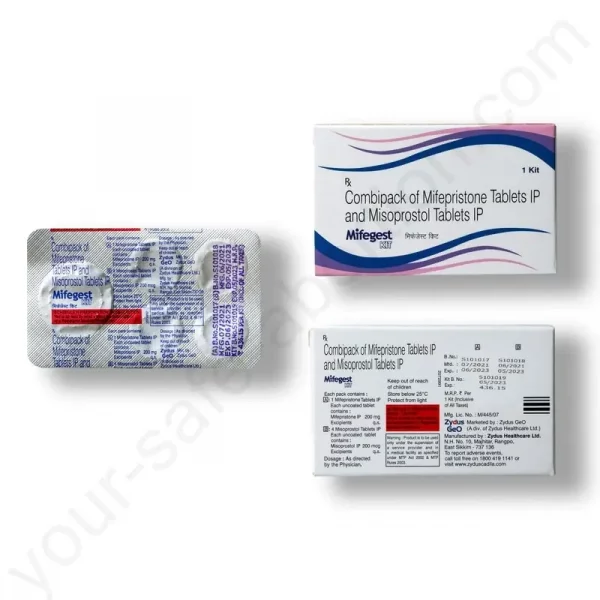 Kit MTP : Mifépristone 200 mg comprimé & Misoprostol 4 x 0,2 mg