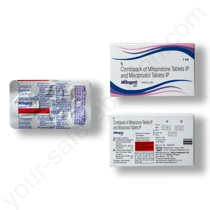 MTP Kit Mifepristone 200 mg tablet & Misoprostol 800 mcg