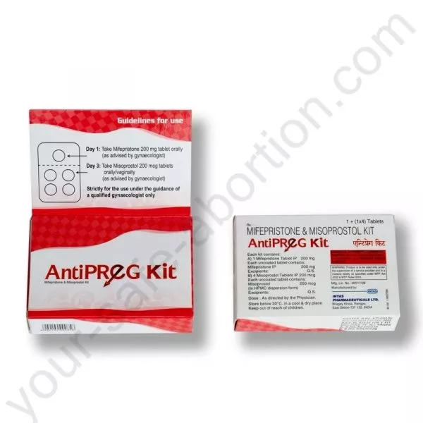 Acheter le kit AntiPREG pour l'Avortement Médicamenteux : Mifépristone 200mg+Misoprostol 800mcg